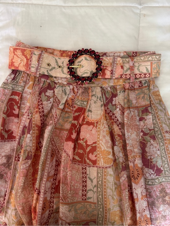 Zimmermann Dresses & Skirts - ZIMMERMANN Tiggy Paisley Linen Maxi Midi Skirt Size 0 Crystal Buckle Belt